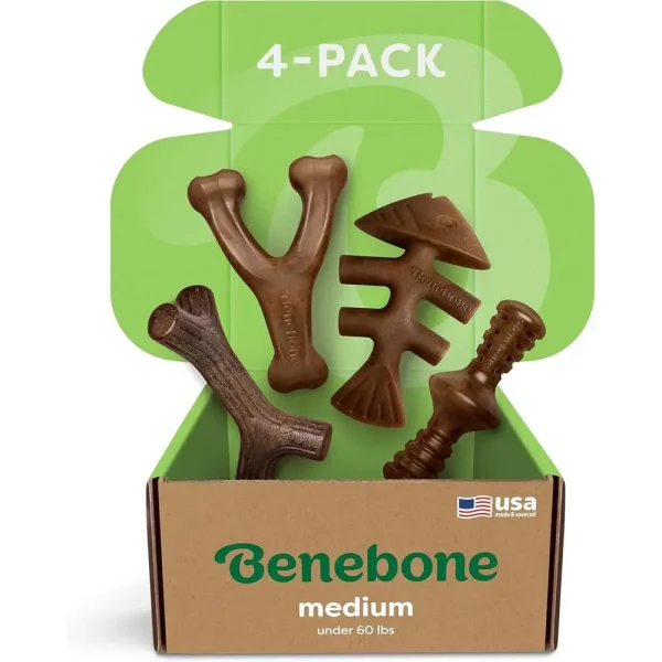 4 x Toys for Aggressive Chewers – Durable Dog Bones, Made in USA