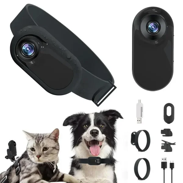 Pet Camera Collar HD 1080p with Color Screen