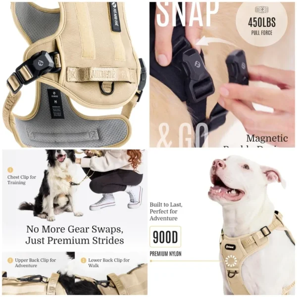 2026 Dog Harness, 3-Second Magnetic Buckles, No-Pull Control